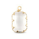 Hanger van Crystal Glass rechthoek 20mm Crystal-gold